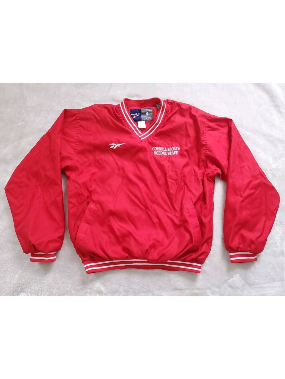 Vtg Cornell University Pullover Windbreaker Medium 90s Reebok Athletics Sports
